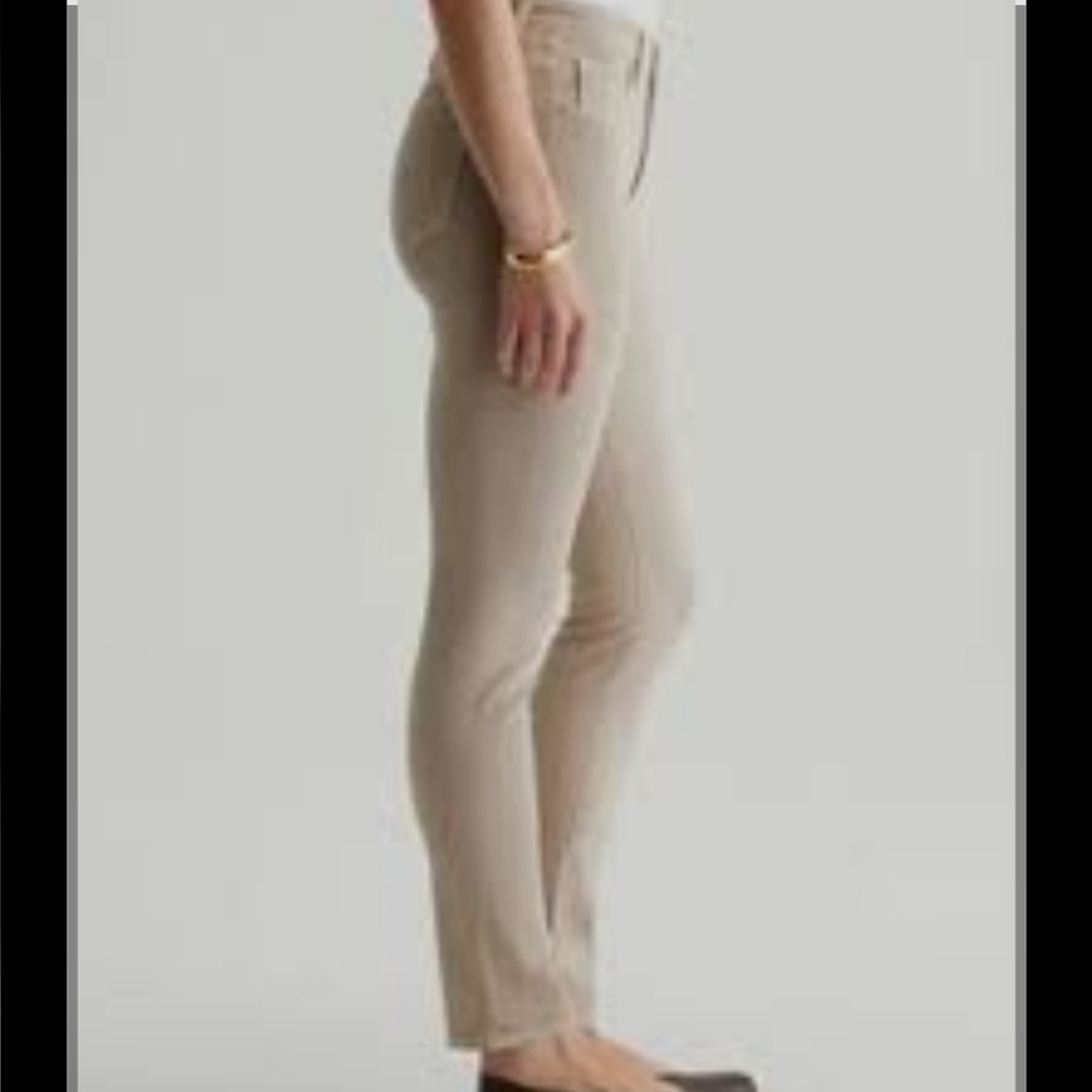 AG Adriano Goldschmied Bone Tan Pima Croppef Cigarette Jeans Size 27R US 4